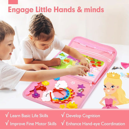 Montessori Busy Board Backpack – Sensory & Life Skills Learning Toy