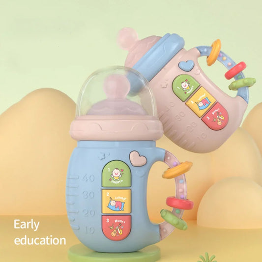 Musical Baby Bottle Rattle with Lights & Teething Pacifier